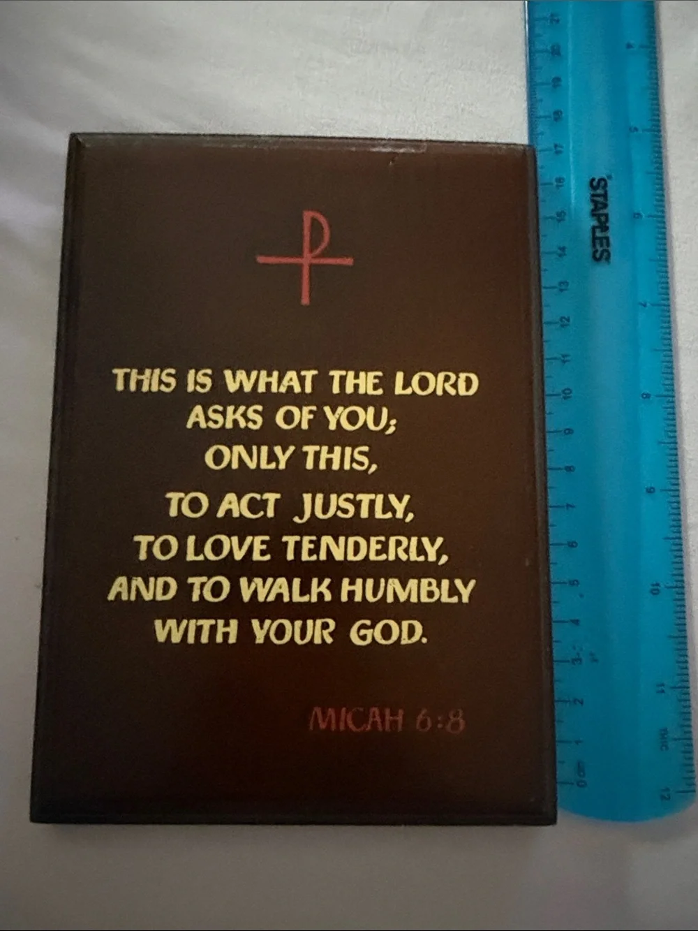 Faith Wall Plaque with Micah 6:8 in Brown